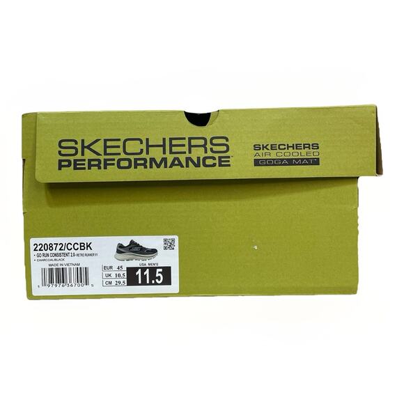 Skechers GO RUN Consistent 2.0 Size 11.5 Men Ultra Light Retro Runner Gray Black - Picture 8 of 9